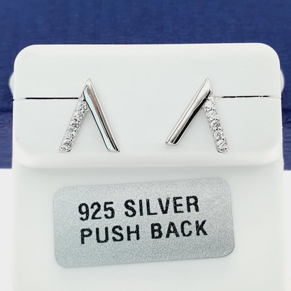 925 Sterling Silver CZ Stud Earrings for Women/Girl US925P1035